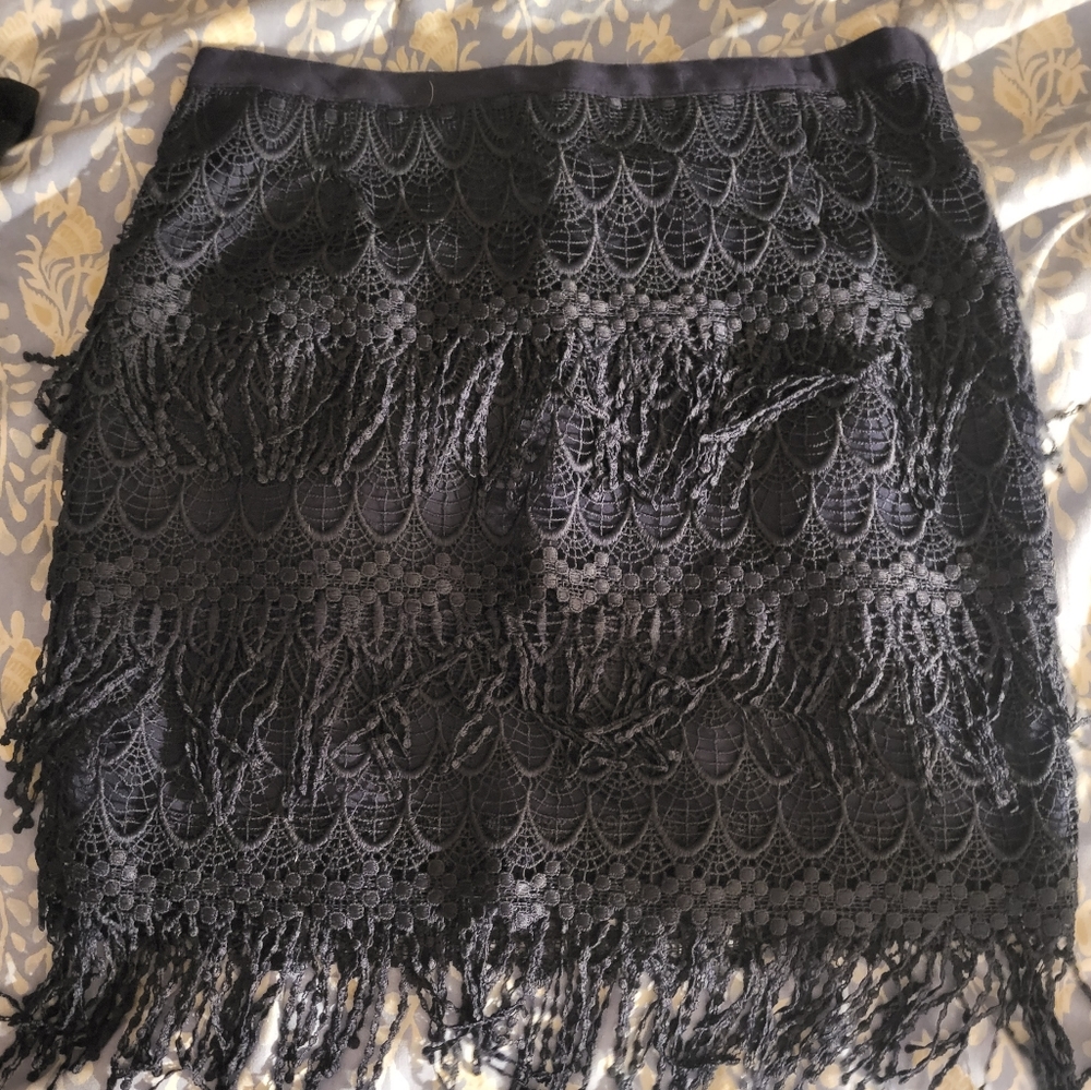 Black Flapper  Style Mini Skirt